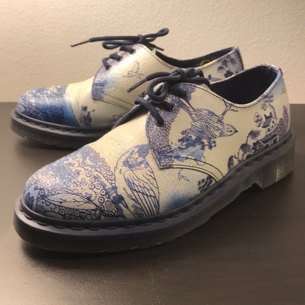 Dr. Martens Blue & Pearl Textured China Shoes